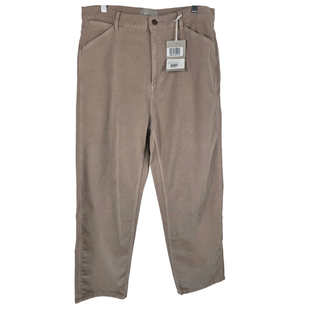 Everlane The Moleskin High Waist Organic Cotton Women's Tan Pants 12 NWT